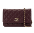 Crystal CC Wallet On Chain, &pound;2,600, Handbags, Burgundy, Caviar, Front view